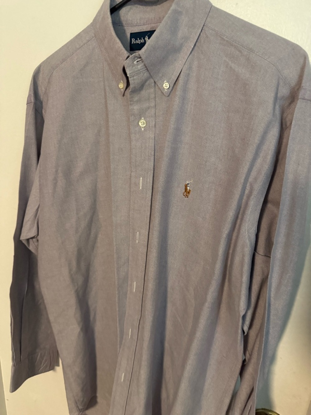 Ralph Lauren Men’s Grey Purple Yarmouth Oxford Button-Down Shirt